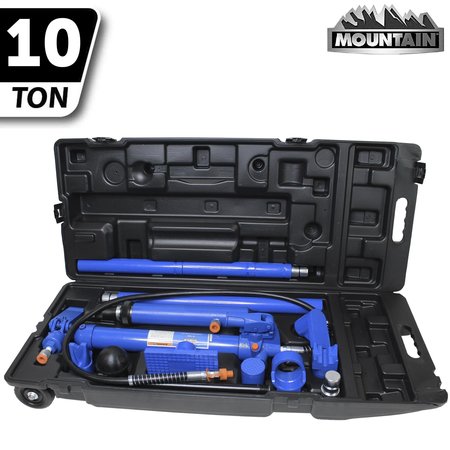 MOUNTAIN 10 Ton Portable Ram Kit With Heavy Duty Blowmolded Case MTN41001F